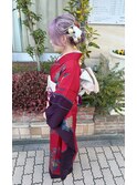 振袖着付けメイクヘアアレンジ