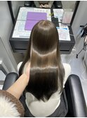 オリーブグレージュ　ブリーチなしダブルカラー