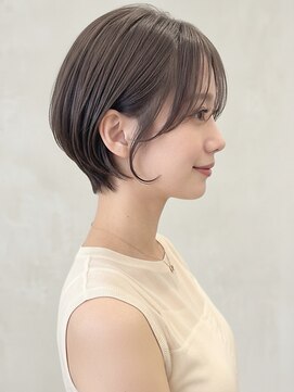 カバーヘア 上尾西口店(COVER HAIR) 夏カラーブリーチなし/丸みショートボブ/耳掛け/くびれp上尾