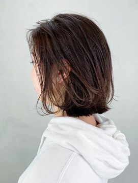 アルバム 銀座(ALBUM GINZA) 切りっぱなしボブ_スリークボブ厚めバングローライト_ba284851