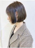 【松戸　ムラマツ】前髪ショートボブインナーカラーブルー