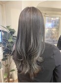 こなれハイライト白髪ぼかしグレージュロング40代梅ヶ丘美容室