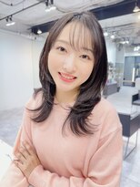 ファンナギンザ(FaNNa ginza)&nbsp;くびれヘア/セミロング/韓国ヘア/シースルーバング/前髪/小顔