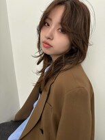 ヘーゼル 博多(HAZEL.)&nbsp;センターパート/前髪なし/ミディアムスタイル