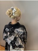 振袖着付けとヘアセット