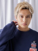 モッズヘアー メン 戸田公園店(mod's hair men)&nbsp;10代20代かき上げホワイトブロンド短髪フェザーパーマa戸田公園