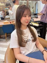 ロンドアベニール 北千住(Lond avenir)&nbsp;レイヤーカット/グレージュブラウン/韓国巻き/顔周りカット