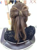 ヘアセット　リボンアレンジ