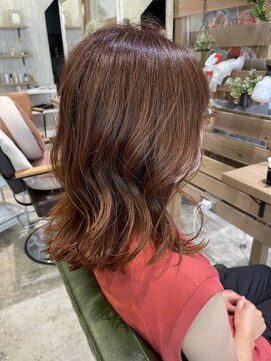 テトテ 門戸厄神店(tetote) 【tetote川崎のサロンスタイル】テラコッタ×セミディ