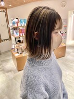 サラビューティーサイト 志免店(SARA Beauty Sight) 20代外はねハイライトボブスタイル☆山之内