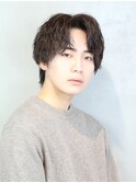 センターパート　ツーブロック