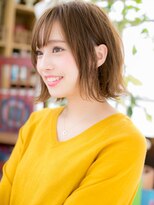 カバーヘア ブリス 戸田公園西口店(COVER HAIR bliss)&nbsp;斜めバングミルクベージュボブレイヤーc5戸田公園20代30代40代