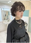パーマ風ボブハーフツイン♪