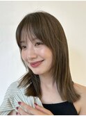 切りっぱなしボブエアリーロング美髪ピンクブラウン