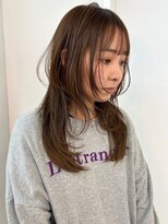 パーク 福岡天神西通り店(parc)&nbsp;オリーブベージュ 透明感カラー 顔周りレイヤー ウルフレイヤー