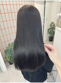 韓国 くびれロング レイヤー ワンホンヘア 小顔前髪