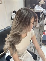 ブレンド 渋谷(BLend)&nbsp;ホワイトグレージュミニウルフデジタルパーマチェリーブラウン