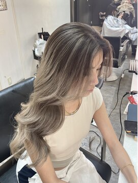 ブレンド 渋谷(BLend) ホワイトグレージュミニウルフデジタルパーマチェリーブラウン