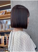 くびれヘア/アプリコットオレンジ/ボブ/髪質改善/縮毛矯正