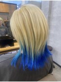 20代30代40代◎似合わせカット夏インナーカラーブルーレイヤー
