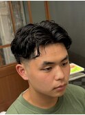 フェザーパーマサーフカール刈り上げセンターパート