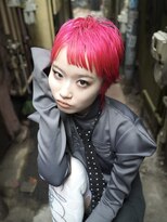クペウ ローウェン(cope'u ROWEN)&nbsp;渋谷/ウルフカット ネオンピンク デザインカラー ショートカット