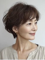 ハーツ(Heart's)&nbsp;白髪ぼかし脱白髪染め似合わせショートボブ40代50代60代