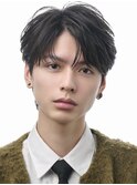 韓国ヘアコンマバング韓国マッシュセンターパートフェザーパーマ