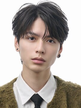 アズ ワン(AS ONE) 韓国ヘアコンマバング韓国マッシュセンターパートフェザーパーマ