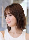 表参道酸性ストレート外ハネボブ髪質改善アッシュグレー30代