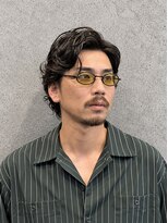 フジヤマバーバーショップ アジト(FUJIYAMA BARBER SHOP ajito)&nbsp;大人センターパート×ニュアンスパーマ 明石/西明石/大久保