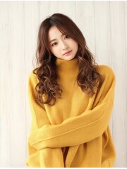 ゆるふわ大人可愛い♪20代30代デジタルパーマピンクベージュ