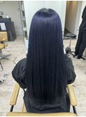 レイヤーカット夏デザインカラーブルーブラックケアブリーチ所沢