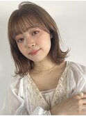 くびれヘアベージュカラーインナーダブルカラーボブレイヤー