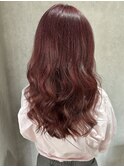 20代30代40代大人可愛いシアーピンク透明感肩ライン外ハネ