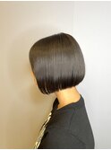 透明感オリーブグレージュ◎切りっぱなしボブ×20代30代