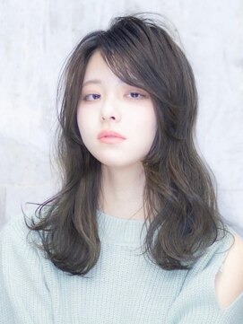 メノン 茨木店(Menon) オリーブベージュ　レイヤーカット　こなれミディ