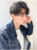 ◎ツイストパーマ×センターパートで無造作こなれ感/時短ヘア