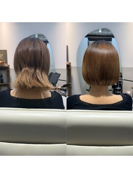 リブ(LIV) 地毛風の自然な仕上がり☆ブリーチ毛対応の髪質改善縮毛矯正ボブ