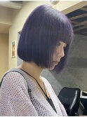 190. ダークパープル/ブリーチ/デザインカラー/前髪