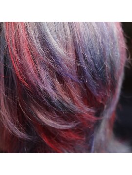 カシュカシュヘア(Cache-Cache hair) 赤ベースでいろんな色いれてみました!!