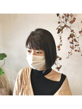 マウロア(MAULOA) “マスクヘア  丸みボブ  切りっぱなし 縮毛矯正” 中西英美子