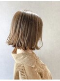 小顔セミウェットウェーブピンクベージュハイライトカラー