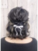 ヘアセット/ヘアアレンジ/ハーフアップ/結婚式/花嫁/ゆるふわ