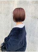 ハイライト、ピンクベージュカラー