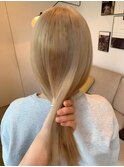 10代20代30代ミルクティーベージュダブルカラーブリーチ新潟万代