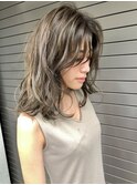 マッシュウルフレイヤー☆20代30代40代グレージュシアーカラー