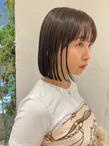 スタン 渋谷(Stam)&nbsp;アッシュグレージュボブカット韓国ヘア30代40代暗めボブ渋谷