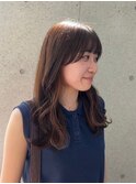30代40代ダークアッシュ黒髪ボブウルフカットメルティ―カラー
