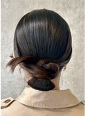 結婚式お呼ばれタイトシニヨン／ヘアセット/カチモリ/アレンジ
